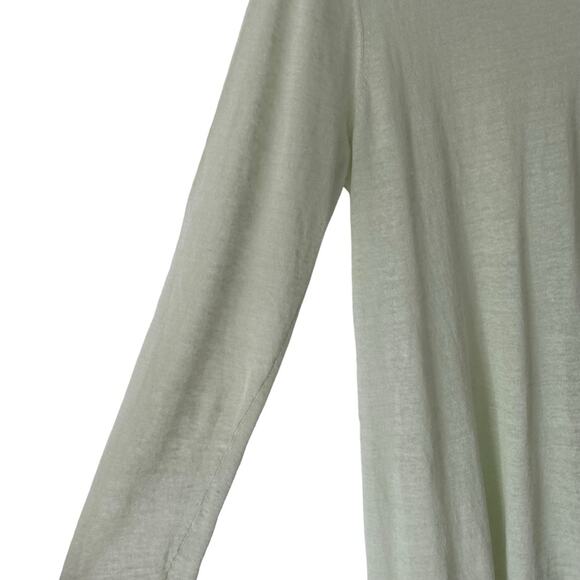 Eileen Fisher NWOTs Light Green Celery Organic Linen Asymetric Knit Top medium - Picture 4 of 7